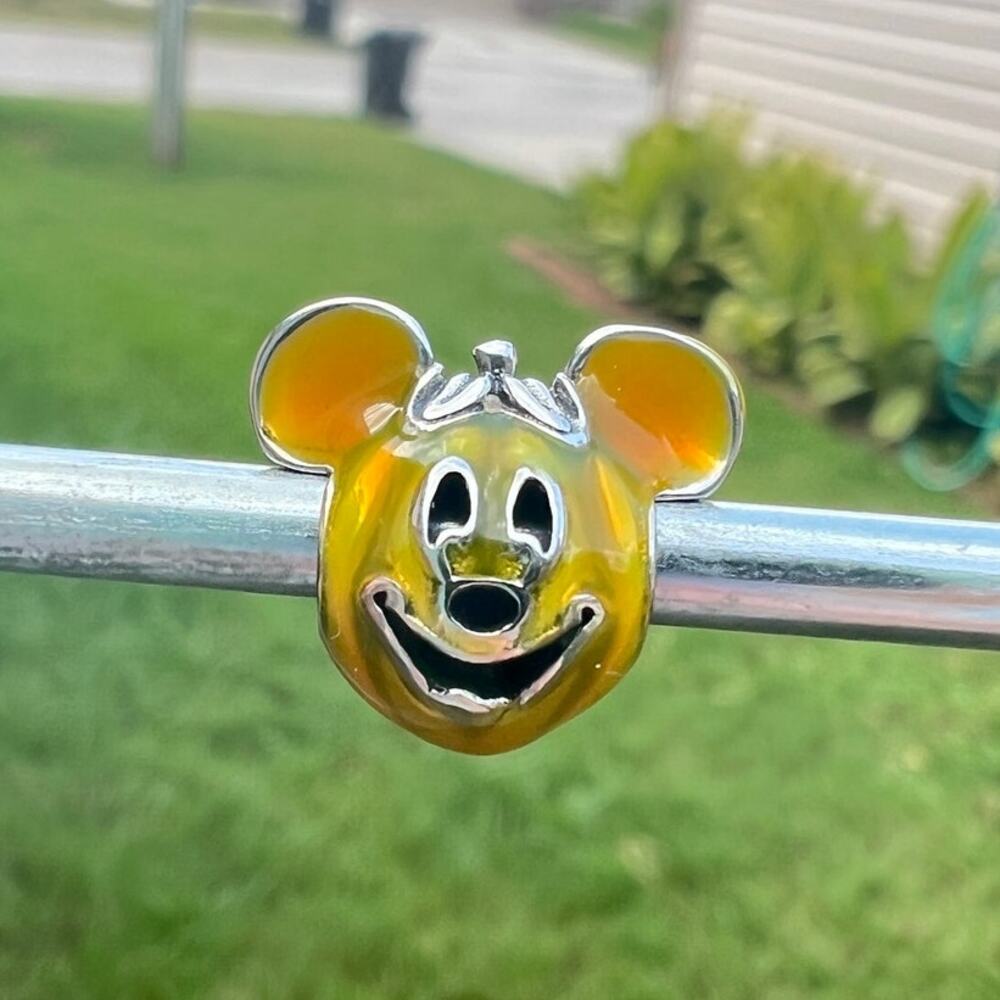 Mickey Mouse Jack o Lantern Pumpkin Charm Bead